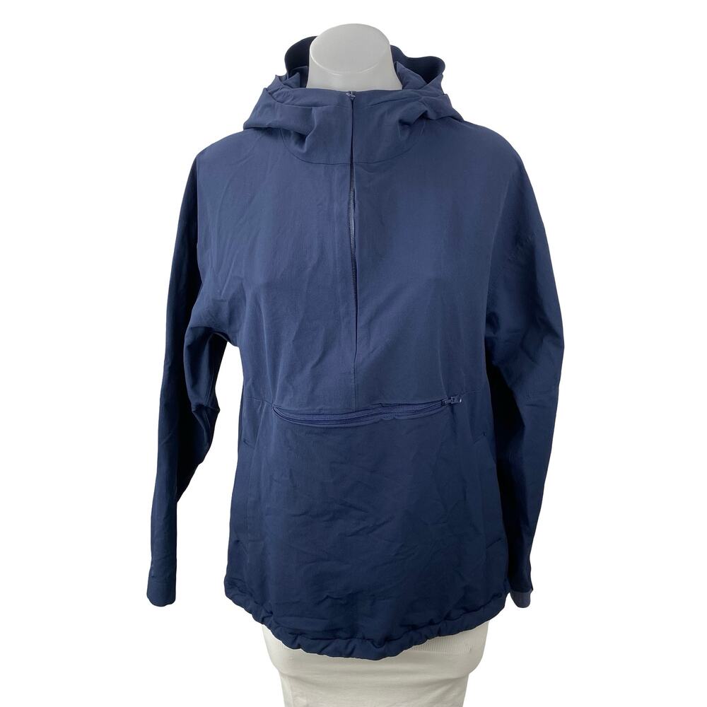 Outdoor Voices Womens Navy Blue Long Sleeve Hoodie Half Zip Anorak Jacket Size S